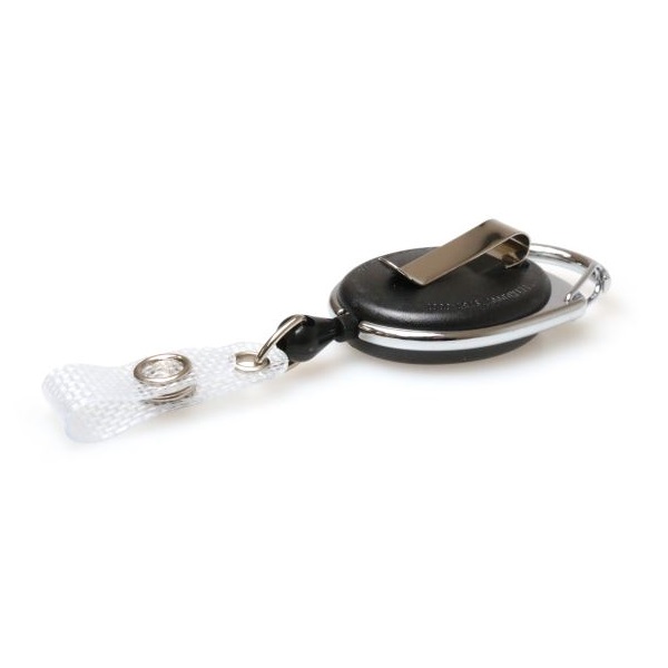 Bilde av Black carabiner ID badge reel with belt clip and strap. 60270149 (DE,SE,NO,FI,RO,PL)